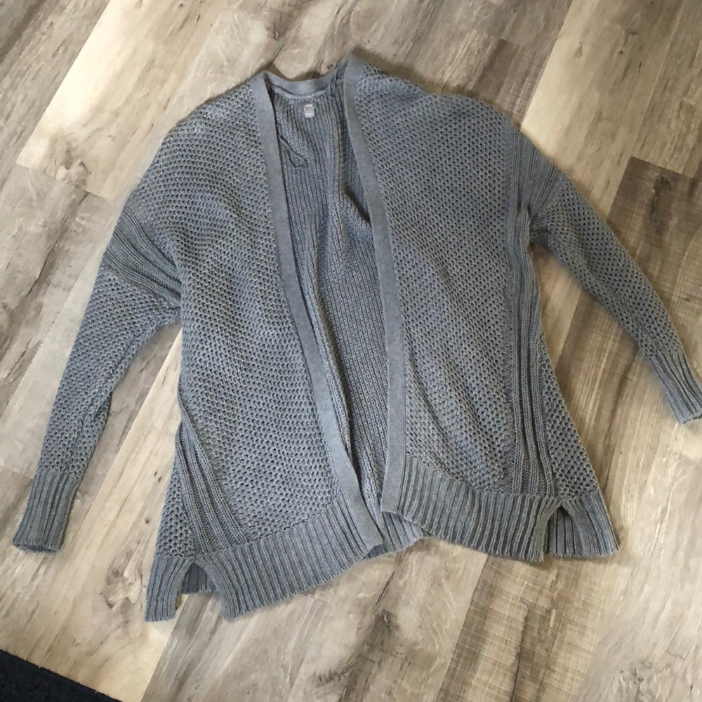 Aerie Open Stitch Grey Sweater
